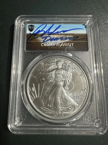 CelebrityMint “Brandon Adams” Signed PCGS 2025 Silver Eagle Gem BU Sandlot Cast