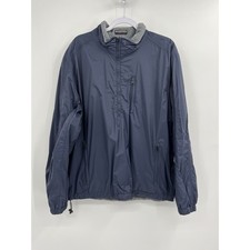 VTG NOS Eddie Bauer Mens Large Reversible Windcutter Pullover Jacket Fleece Navy