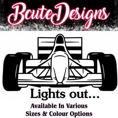 F1 FORMEL 1 LEUCHTET WAND SILHOUETTE VINYL AUFKLEBER TRANSFER STICKER SPORT