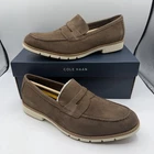 Cole Haan Flexgrand+ Penny Loafers Mens 10 M Truffle Brown Suede Slip On Shoes