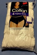 Just My Size Cotton White Briefs 6-Pack Underwear Panties Panty Women JMS Briefs