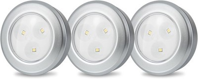 LUXSWAY Puck Light, LED Tap Light Mini, Silver - Manual on/Off Lights 