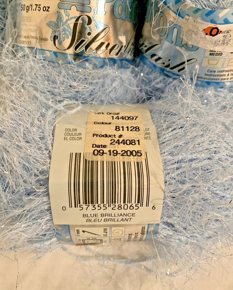 New lot Patons Silverlash Eyelash Yarn Blue Brilliance 1.75 Oz ea over 1250 yd - Image 2 of 4