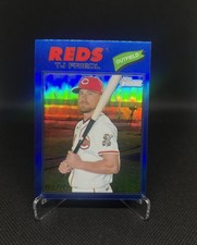 Topps 2026 Heritage T.J. Friedl #296 Chrome Blue Border 045/150 Reds