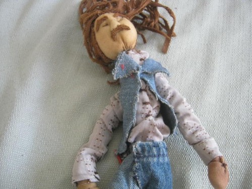 Superbe figurine boho vintage fait main, poupée hippie groovy maison - Photo 3/11