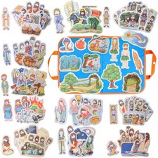 12 Pack Felt Board Bible Stories Pieces  Flannel Board Stories for Preschool A...