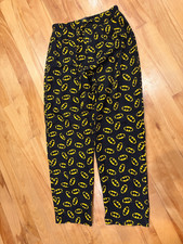 Pantalones para dormir pijama con logotipo de Batman DC Warner Bros medianos vintage