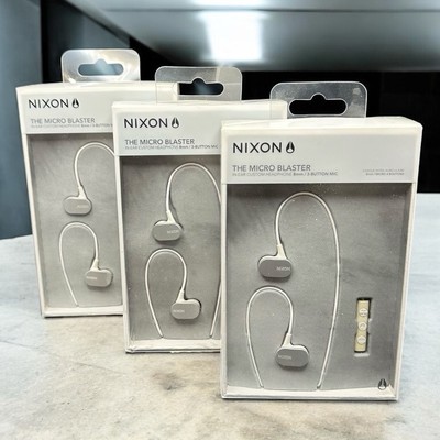 *Lot of 3* Nixon White Micro Blaster In Ear Headphones w/3-Button Remote/Mic