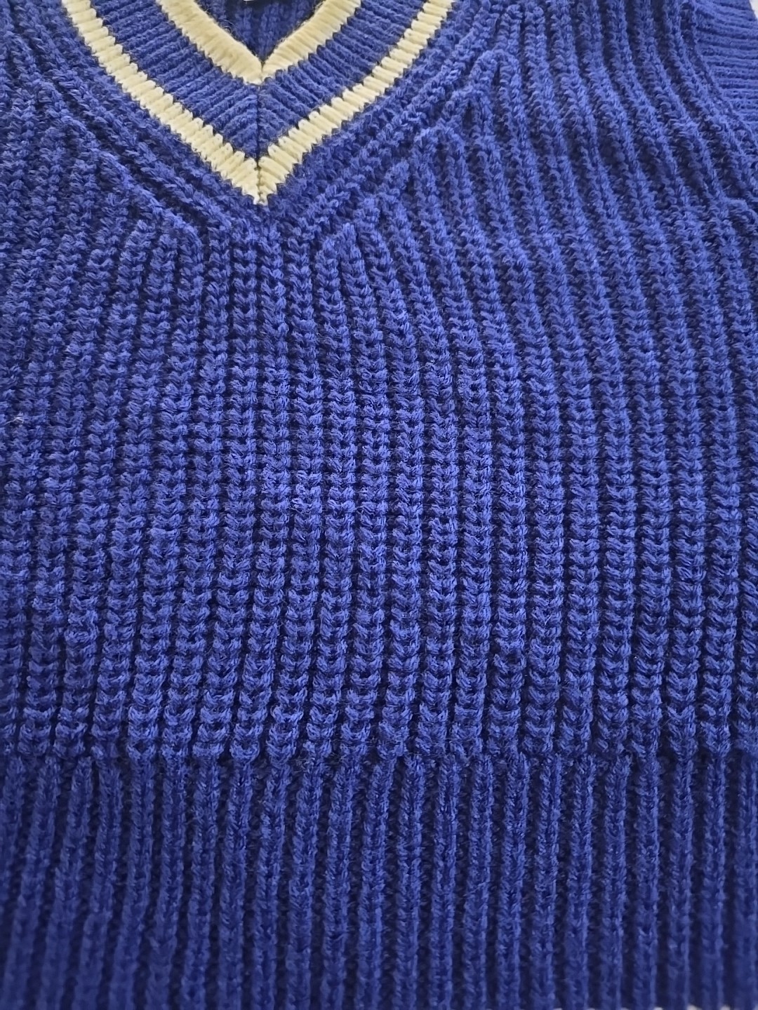 Nwt H&M Divided Womens Small Sweater Vest V neck Blue Cropped 80s Y2K 90s image 2