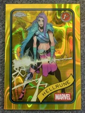 2025 TOPPS CHROME MARVEL HELLRUNE FIRST APPEARANCE YELLOW LAVA REFRACTOR#199