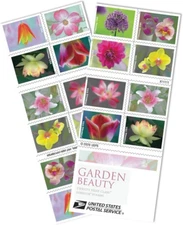 Garden Beauty Forever Postage Stamps Book of 20 Self-Stick First Class Wedding C