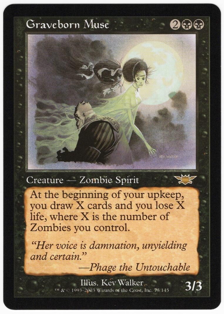 Graveborn Muse 2003 Legions #73 Black Rare Creature MTG NM AZ1