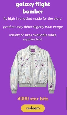 Super Mario Galaxy Bomber Jacket x Bubly Sparkling Water NEW 