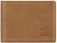 Gostwo Leather wallet Slim Front Pocket ID Window Card RFID blocking