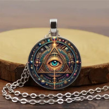 Eye Of Providence Round Necklace Jewelry Silvery Magical Gothic Pendant B