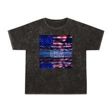 4th of July Unisex Mineral Wash shirt, USA Flag, Independence Day, men' clothing