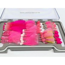 40 Pink Favourites Boxed Set Goldhead & Lures, Pink fishing flies Flies box BFB1