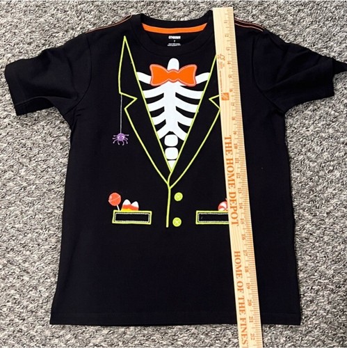 Gymboree Boys Embroidered Skeleton Top Size 7 Trick Or Treat Halloween - Picture 6 of 7