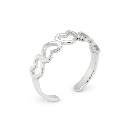 Five Heart Band Sterling Silver Toe Ring - Bild 3 von 7