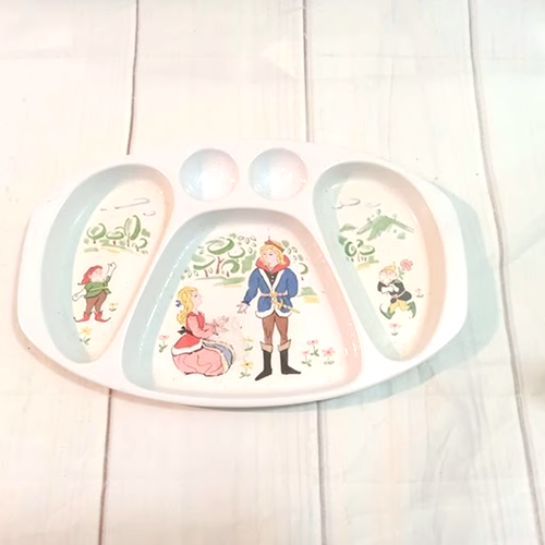 Vintage 50er/60er Jahre Noritake Melamin "Schneewittchen" geteilte Schale - sehr guter Zustand