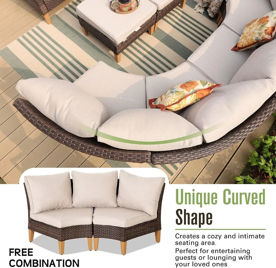 Polyrattan Gartenmöbel Sitzgruppe Gartenset Lounge Garnitur Set 10 Sitze - Bild 3 von 4