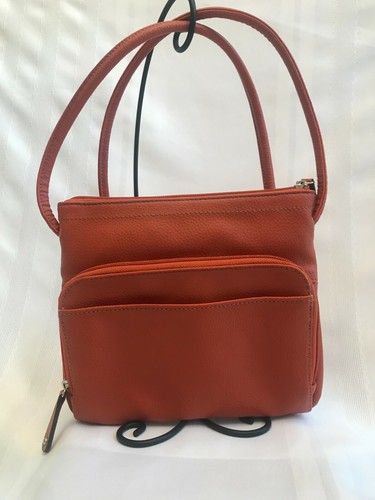 Tignanello Orange Leather Shoulder Bag 