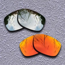 US Silver Fire Red Replacement Lenses For-Oakley Jupiter Squared Polarized