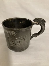 ANTIQUE WEIDLICH BROS MFG CO SILVER PLATED SP RABBIT BUNNY HARE HANDLE BABY CUP
