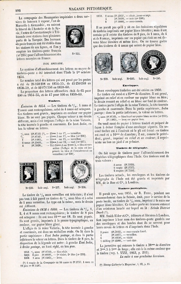 Mauritius 1859-1864 + British India Timbres-Poste 1865 gravures sur bois orig. - Photo 2/2