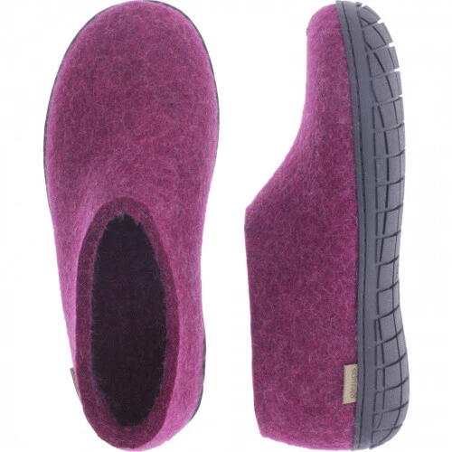 Glerups / Modell: "AR" / Cranberry Wollfilz / Schwarze Sohle / Geschlossene Haus