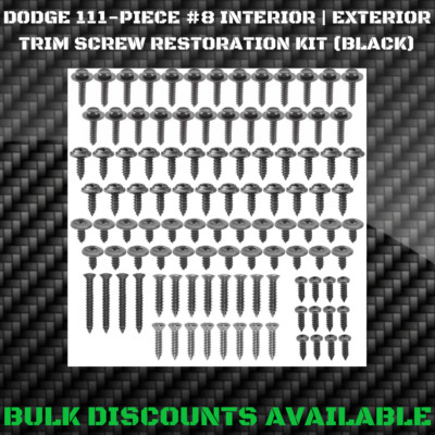 DODGE MOPAR Chassis Interior Exterior Molding Trim Body Panel SCREWS #8 BLACK