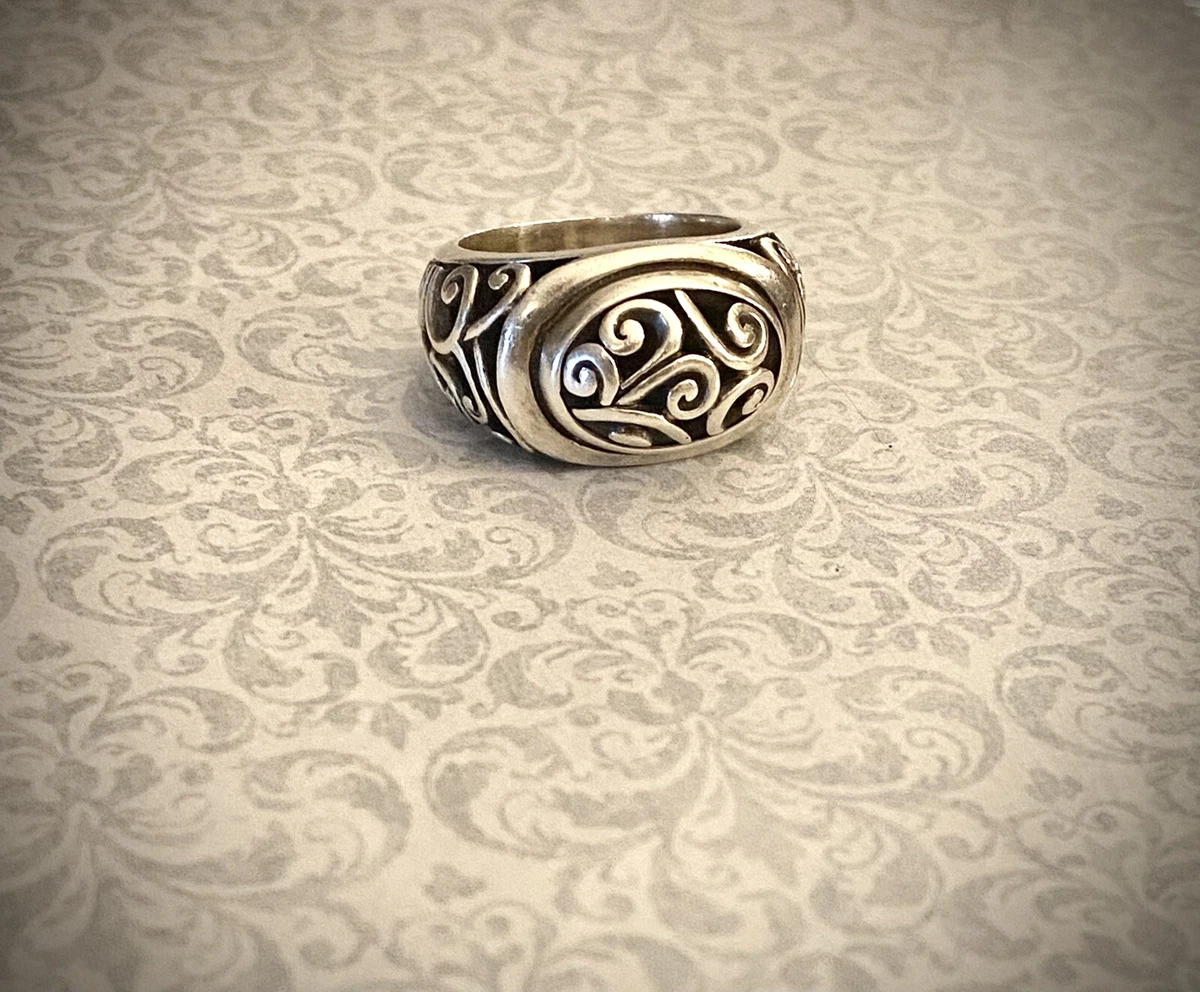 Brighton Designer Swirl Ring Sterling Silver 925 Filigree Unisex