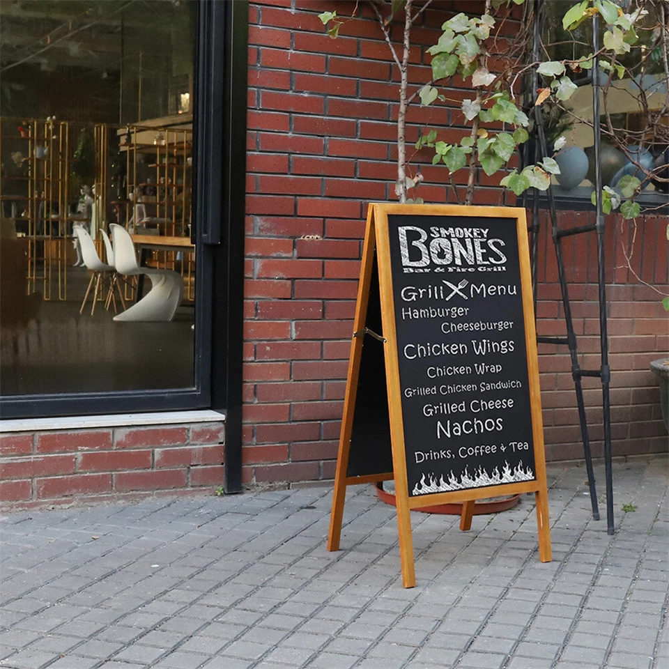 Heavy Duty Outdoor A Frame Sandwich Board Sidewalk Chalkboard Memo Sign Magnetic - Image 3 of 4