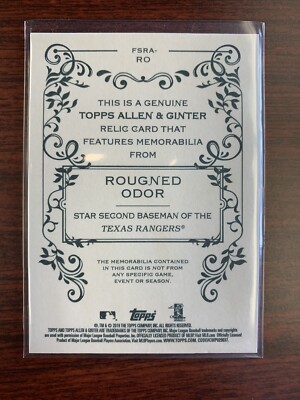 2018 Topps Allen & Ginter - Full-Size Relics a Rougned Odor #FSRA