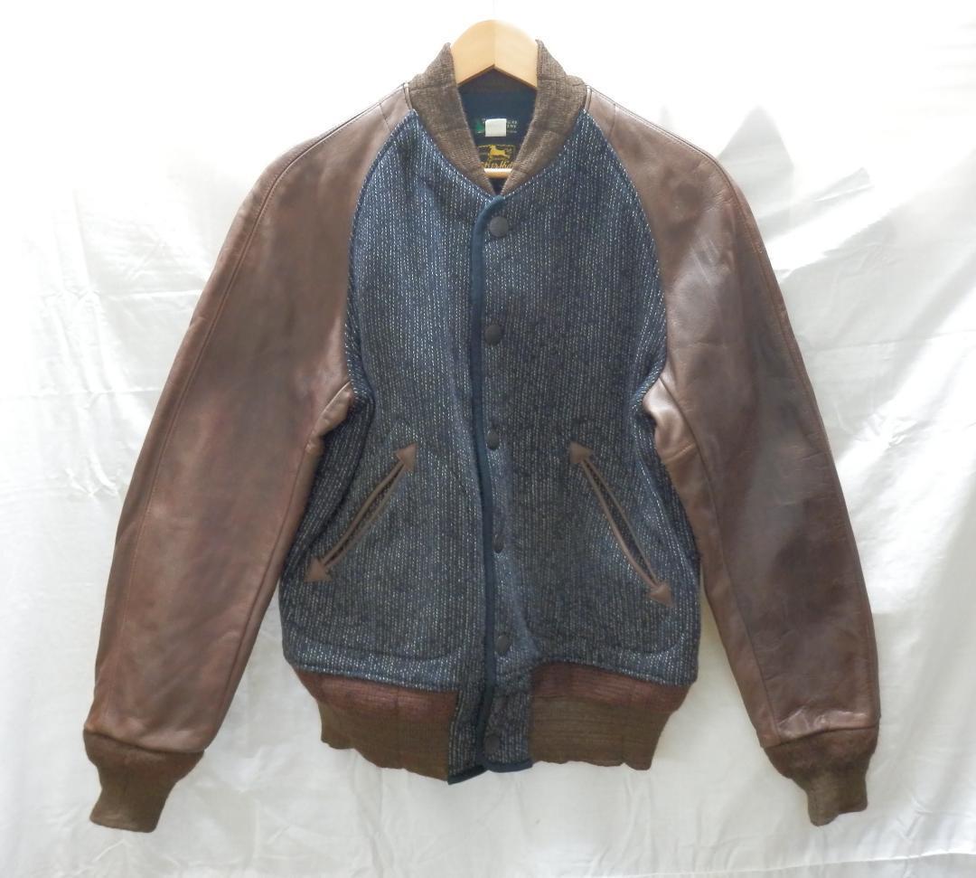 Mh084 SUGAR CANE Beach Cross Leather Sleeve Jacket Men