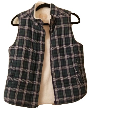 Blue Stitch Fix Green Plaid Vest 
