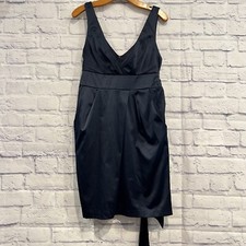 City Triangles Navy Blue V Neck Formal Mini Dress Juniors Size 11 Cocktail Satin