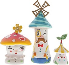 Enesco The World of Miss Mindy Lil’ Mushies Stone Resin Figurine Set, 4.5"