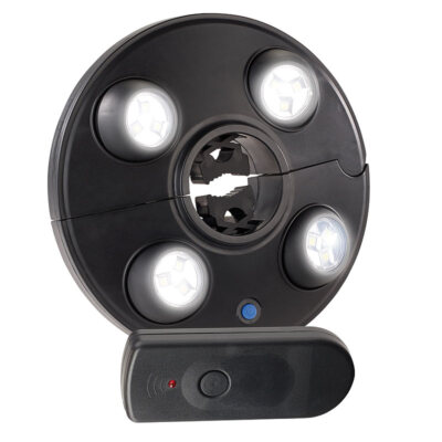 Luminea LED-Schirmleuchte mit 4 dreh- & dimmbaren Spots, 200 lm, Fernbedienung