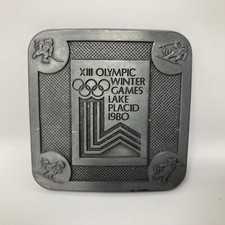 XIII Olympic Winter Games Lake Placid New York Belt Buckle True Distance Sports