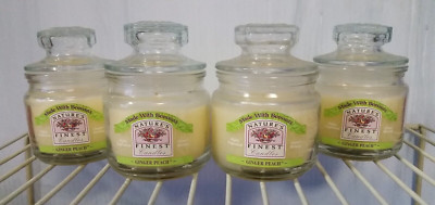 Scented Candles 4-Pack Jars Holiday Ginger Peach White Ivory Samplers