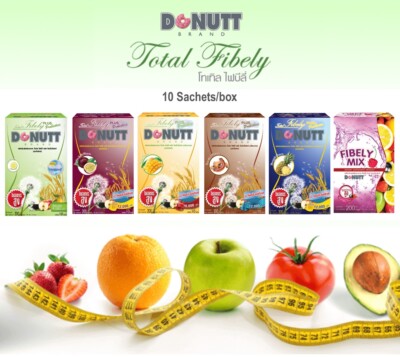 Donutt Total Fibely Plus Probiotics Natural Fiber Detox Cleanse Slim 10 sachets