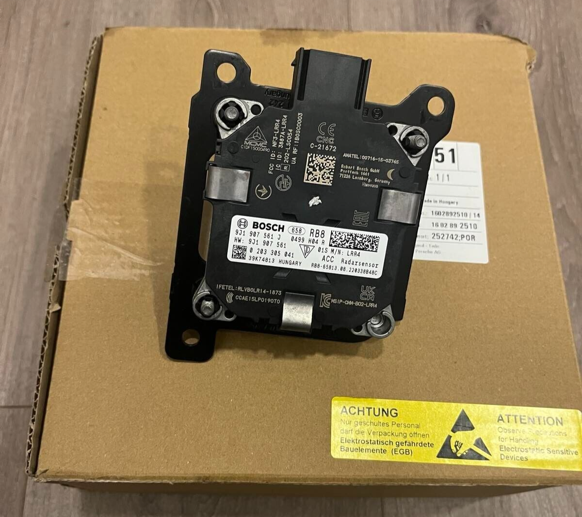 Porsche Taycan Distance Sensor Radar Distronic Genuine 9J1907561J