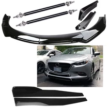 Front Bumper Lip Splitter Spoiler Body Kit Side Skirt For Mazda 2 3 5 6 CX-5