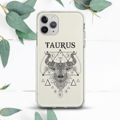 Taurus Horoscope Phone Case Taurus Zodiac Mandala Triangles Case