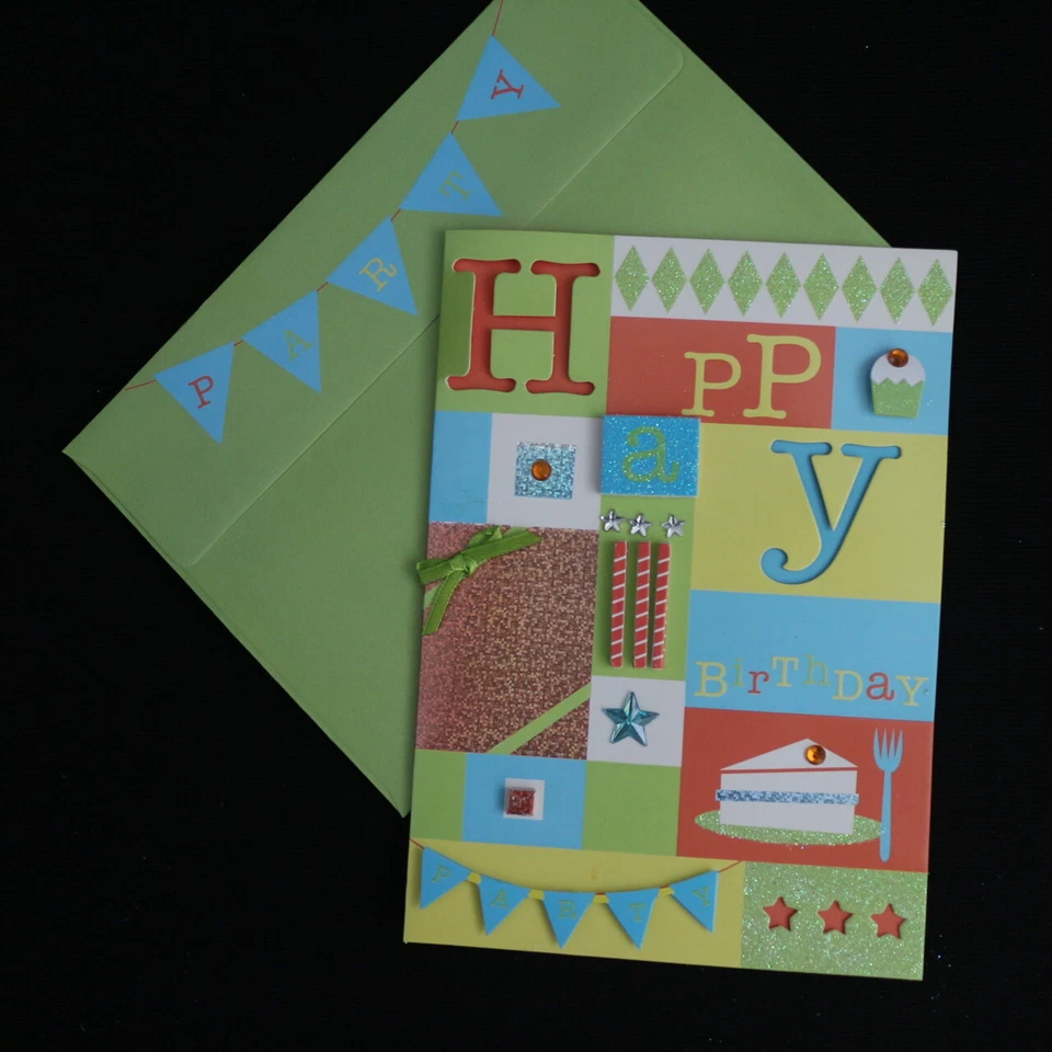 NEW - Lot of 3- Handmade 3D Multi BIRTHDAY GREETING CARD+Envelopes NWT - Image 2 of 4