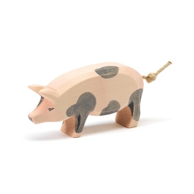 Ostheimer Schwein gefleckt Kopf hoch 10951