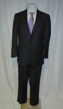 Brooks Brothers 1818 Madison Loro Piana Navy Striped Two Button Suit 41L