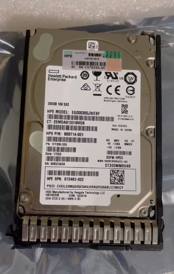 【バラ売り可】HDD4台セット HPE 869714-001 872483-002 300GB 10kRPM 2.5 inch SAS 12G Enterprise