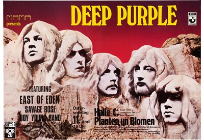 1971 DEEP PURPLE CONCERT POSTER WALL ART PRINT HAMBURG GERMANY